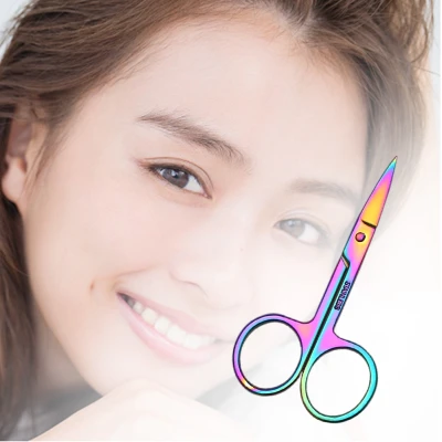 Chameleon Curved Head Eyebrow Scissor Makeup Trimmer Facial Hair Remover Manicure Scissor Nail Cuticle Tool HOMP