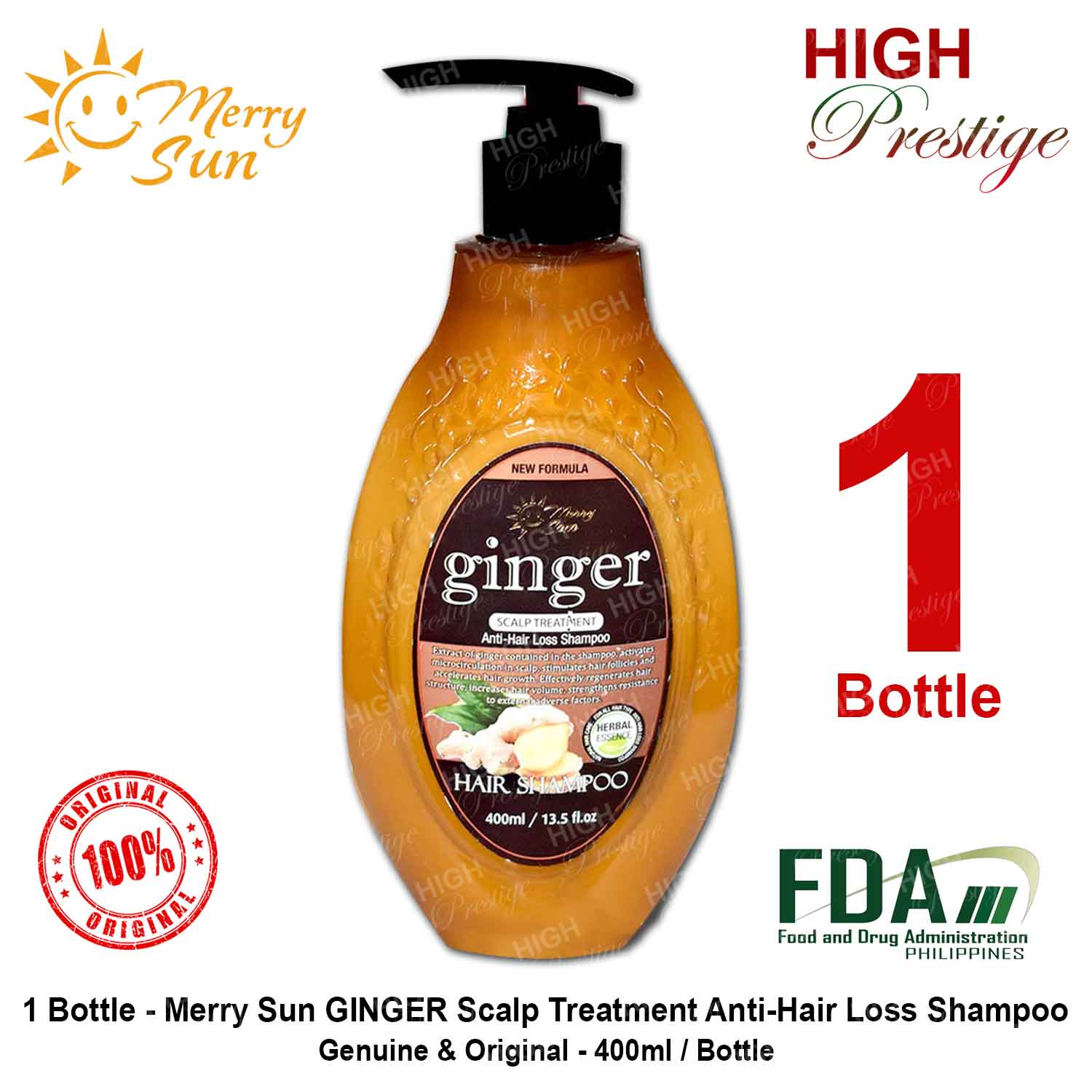Merry Sun GINGER Shampoo 400ml Merry Sun GINGER Scalp Treatment Anti