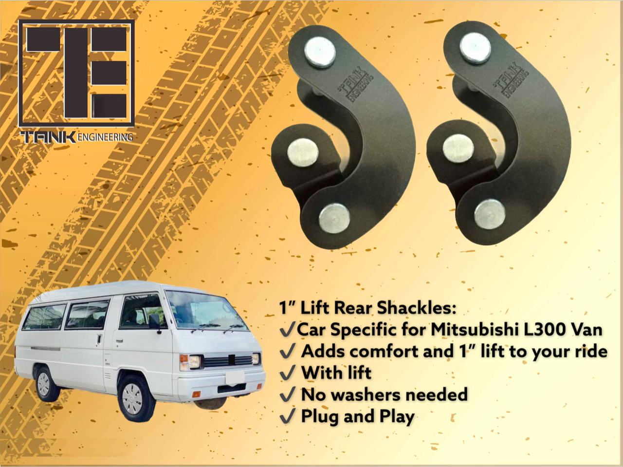 Tank Engineering 4x4 Mitsubishi L300 1" lift rear leaf spring Heavy