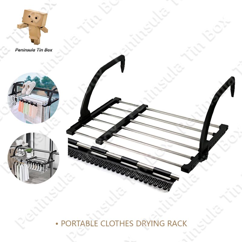 Portable Clothes Drying Rack For Balcony Railings Windowsill