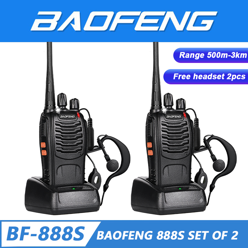 Baofeng BF 888S set of Walkie Talkie Portable Two Way Radio UHF  Transceive with headset Lazada PH