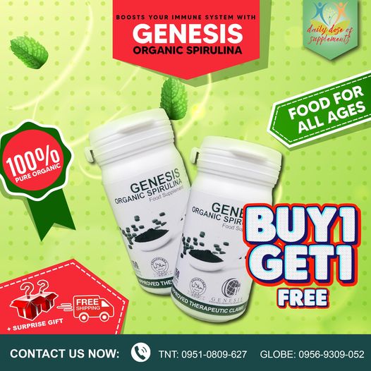 Buy1 Take 1 Genesis Spirulina with Probiotics, Antioxidants FDA