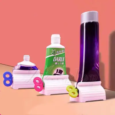 Rolling Tube Toothpaste Squeezer Dispenser Stand Holder for Bathroom Plastic Cream Tube Squeezing Dispenser ( Random Color )