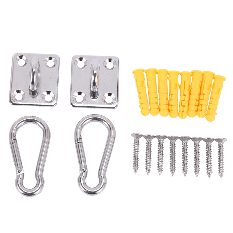 2 Sets Of Suspended Ceiling Wall Mount U-Shaped Hooks Stainless Steel Heavy Duty Multi-Function Hammock Hammock Hook Metal Base Plate with Hook