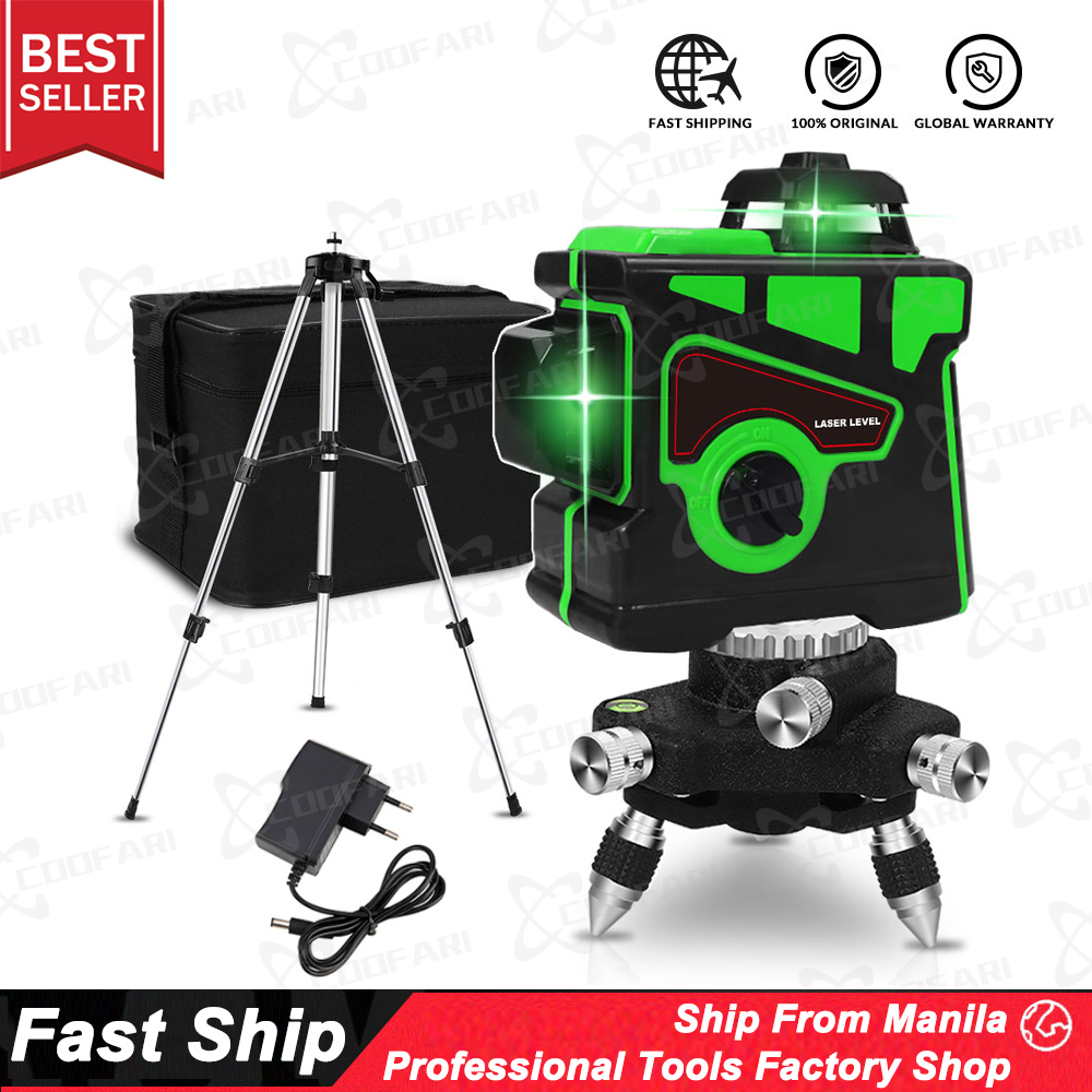 With Tripod 12 Lines 3d Laser Level 360 Green Line Set Self Leveling Level A Laser Level 12 Line 3d 360 Tile Ceiling Floor Laser Levels Lazada Ph