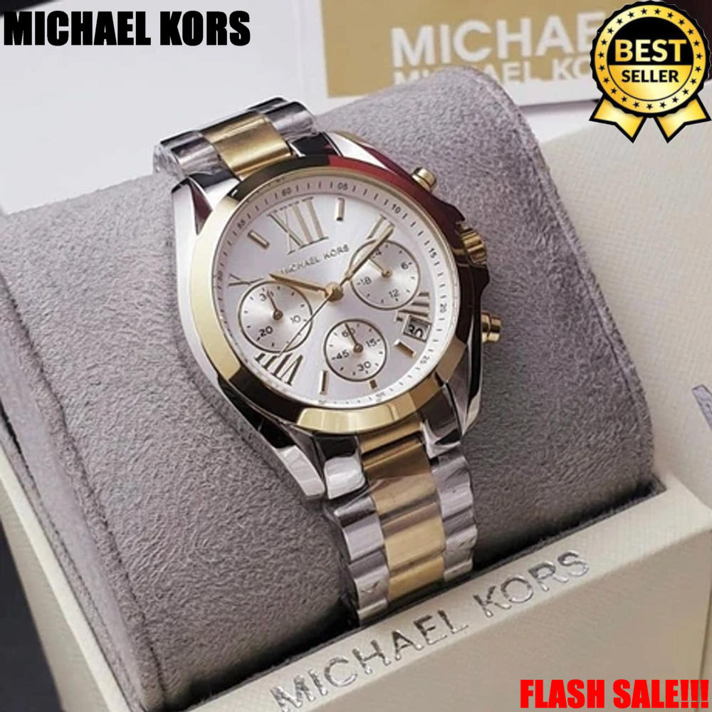 Michael Kors Date Expensive MK BradShaw 3 Chronograph Silver Dial Women's  Watch(Two-Tone) | Lazada PH