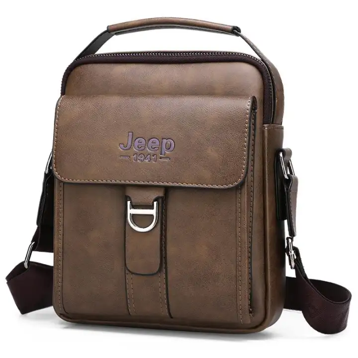 jeep leather messenger bag