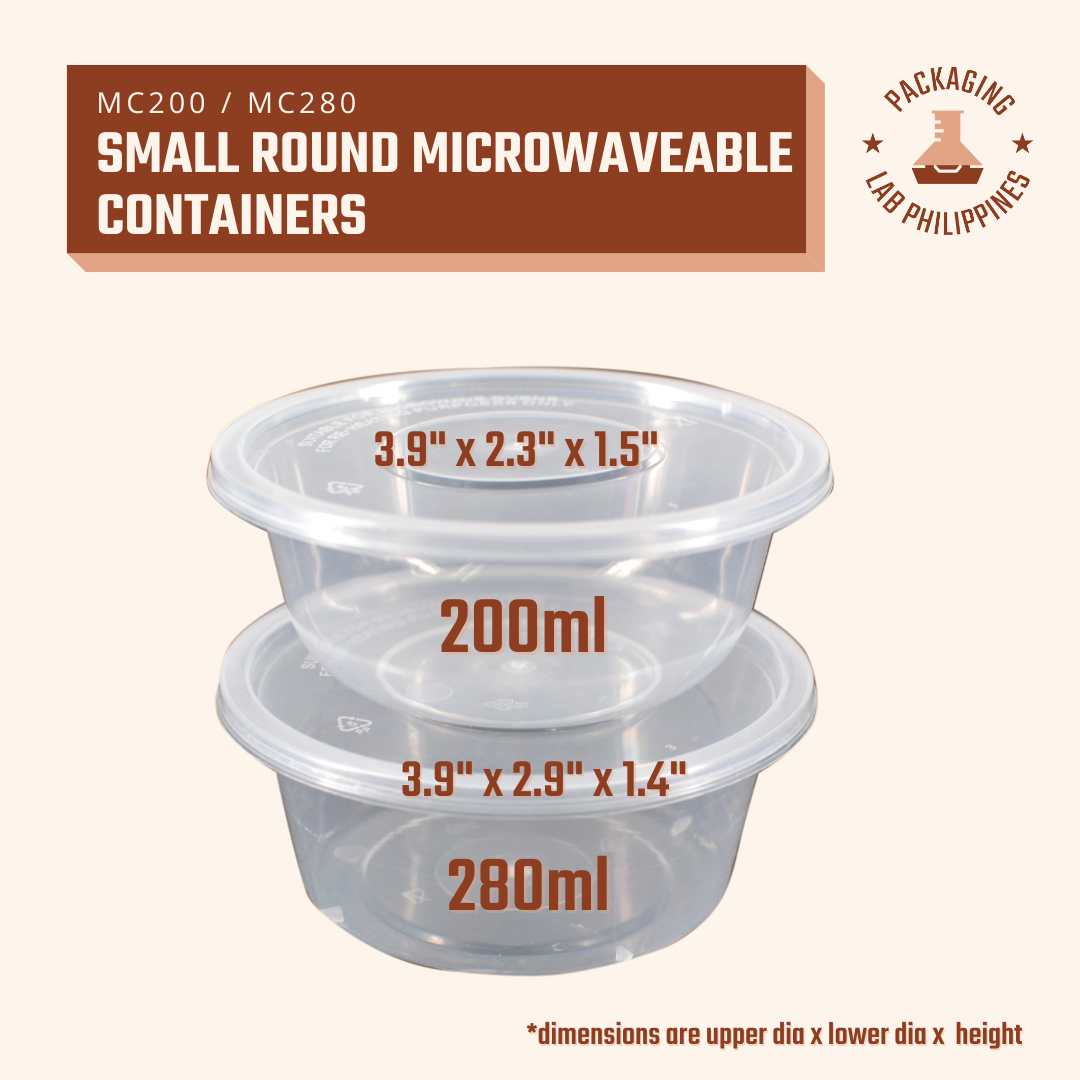 [50pcs] 200ml / 280ml Clear Round Plastic Microwaveable Container Big