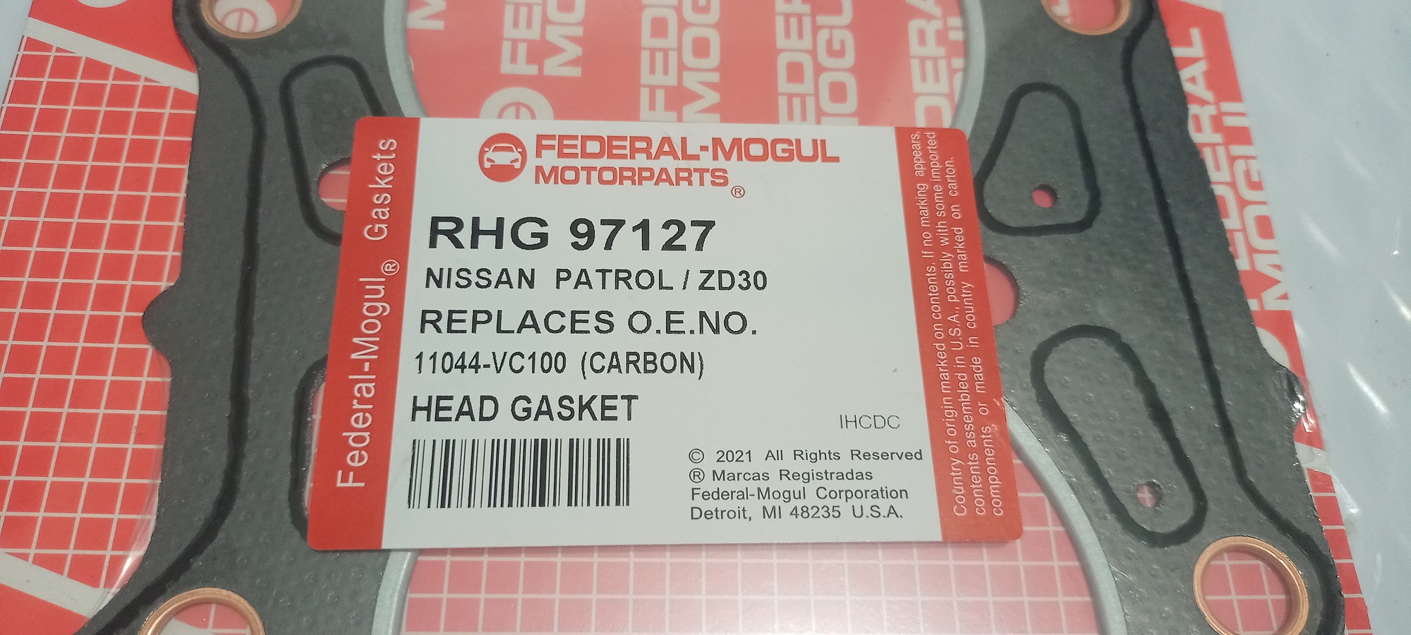 NISSAN PATROL/ZD30 HEAD GASKET FEDERAL MOGUL RHG97127 Lazada PH