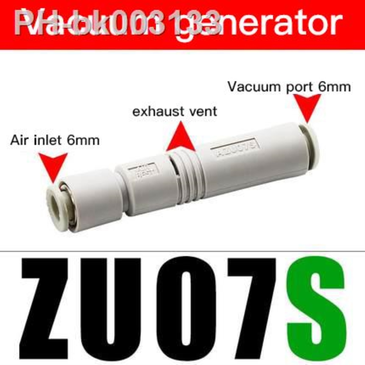 ⊕ Pneumatic ZU Tube vacuum generator ZU05S ZU07S ZU05L ZU07L negative