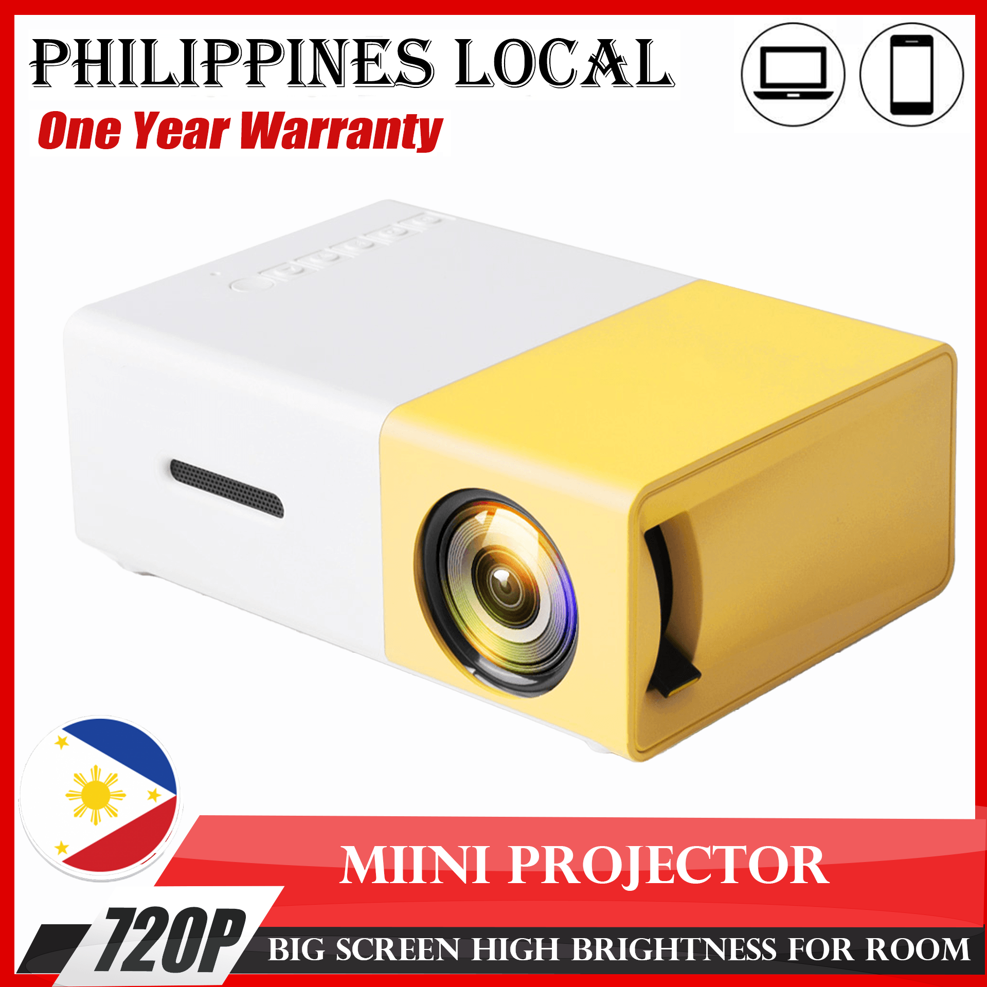 【Philippines Seller】YG300 Portable LCD LED Mini Projector Support