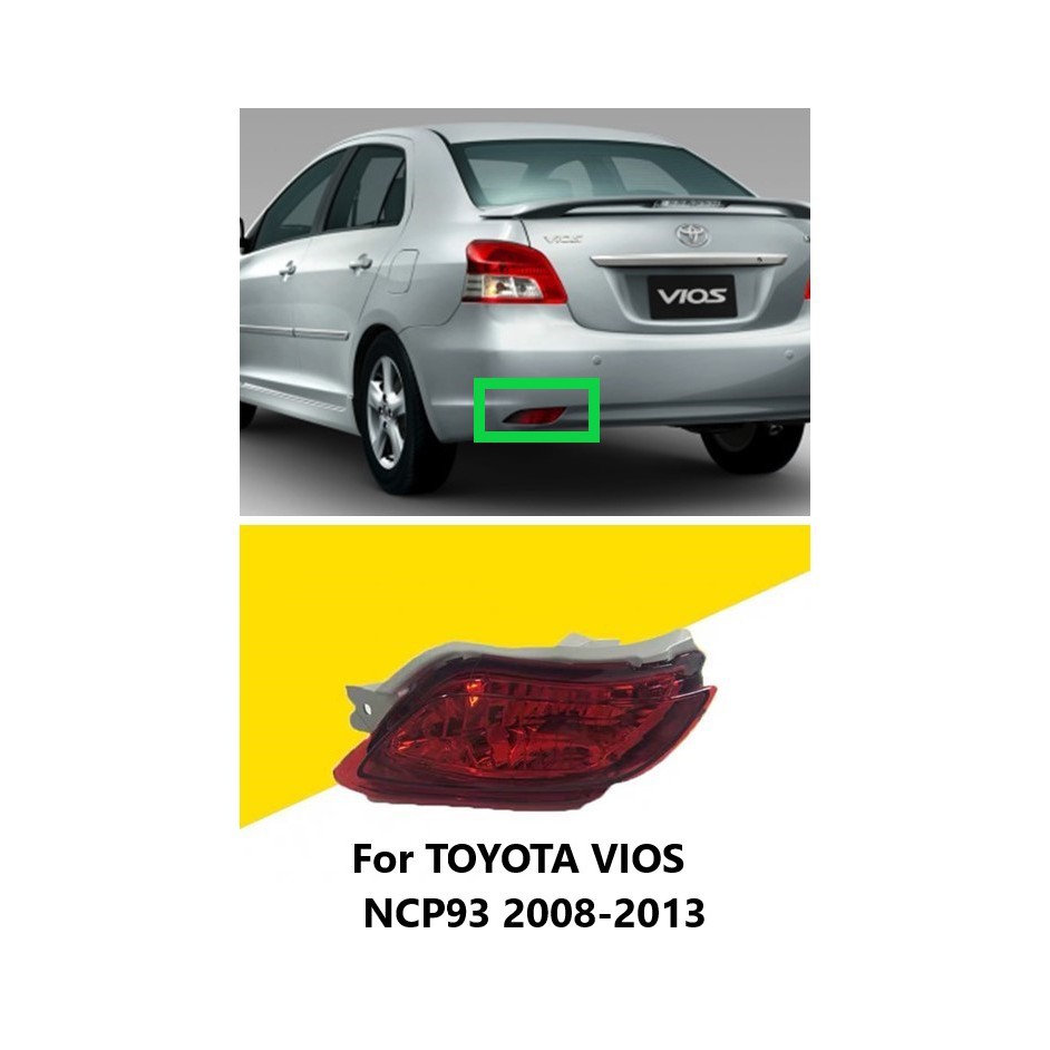 Huiyisunny Rear Bumper Light For TOYOTA VIOS NCP93 2008 2009 2010 2011 2012 2013 Rear Brake Stop Lamp Part Number:81590-0D030 81580-0D030