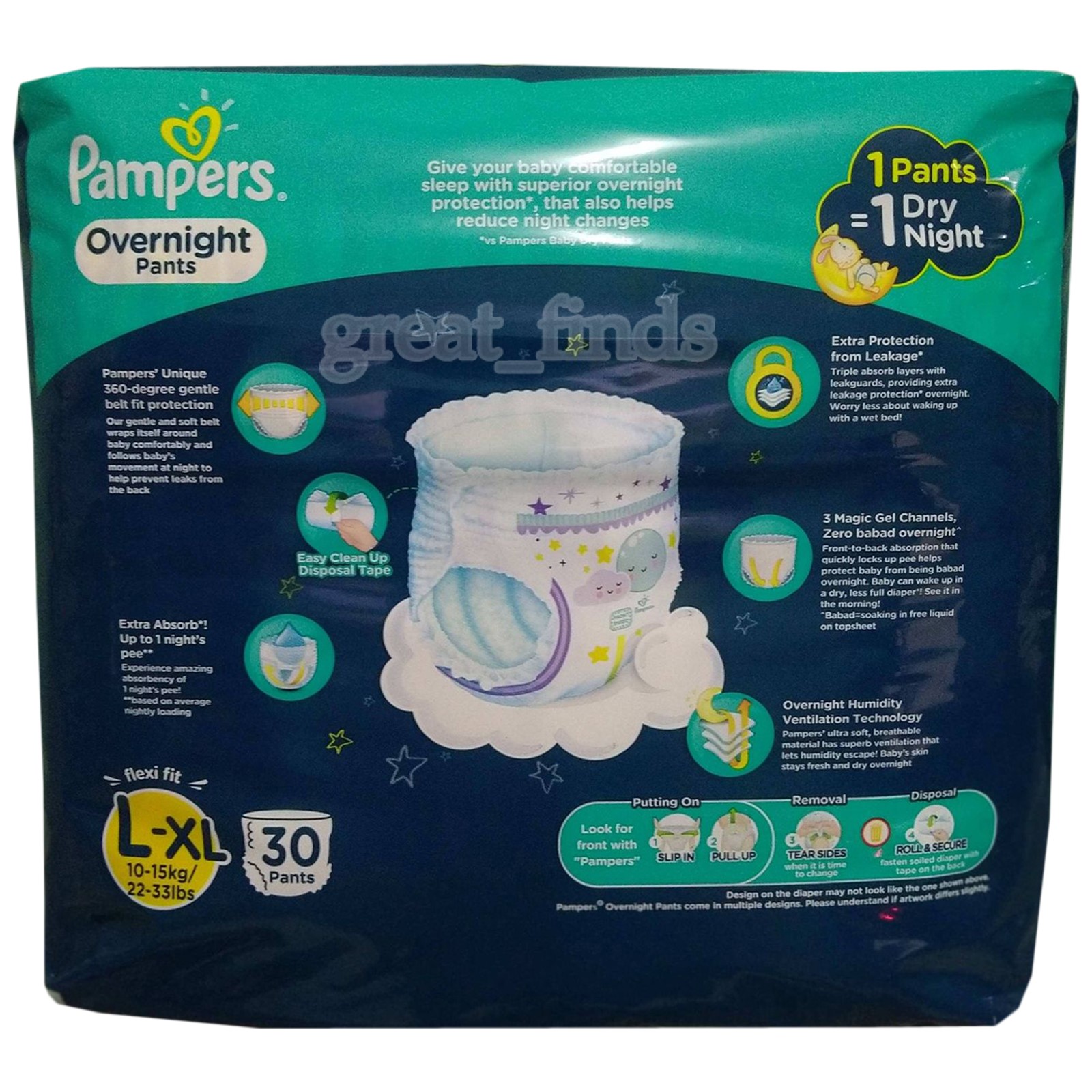 pampers overnight pants