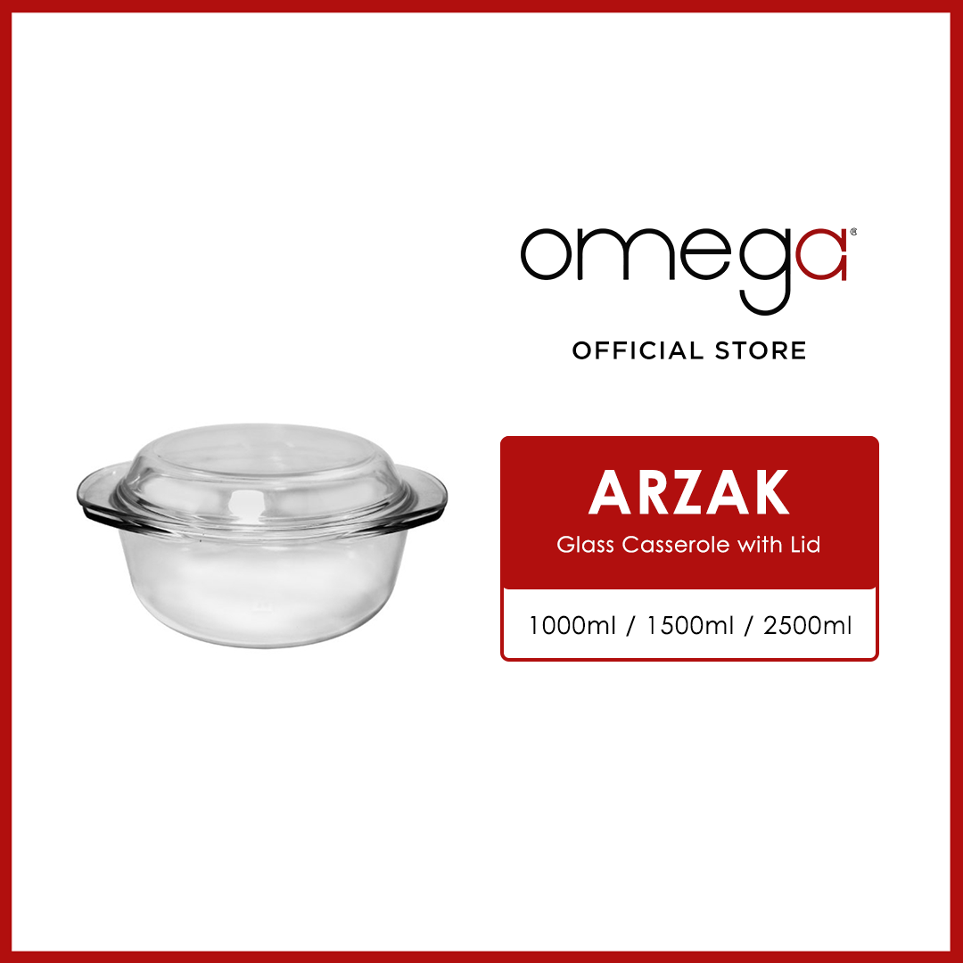 Omega Houseware Arzak Round Glass Casserole 20ml / 20ml ...