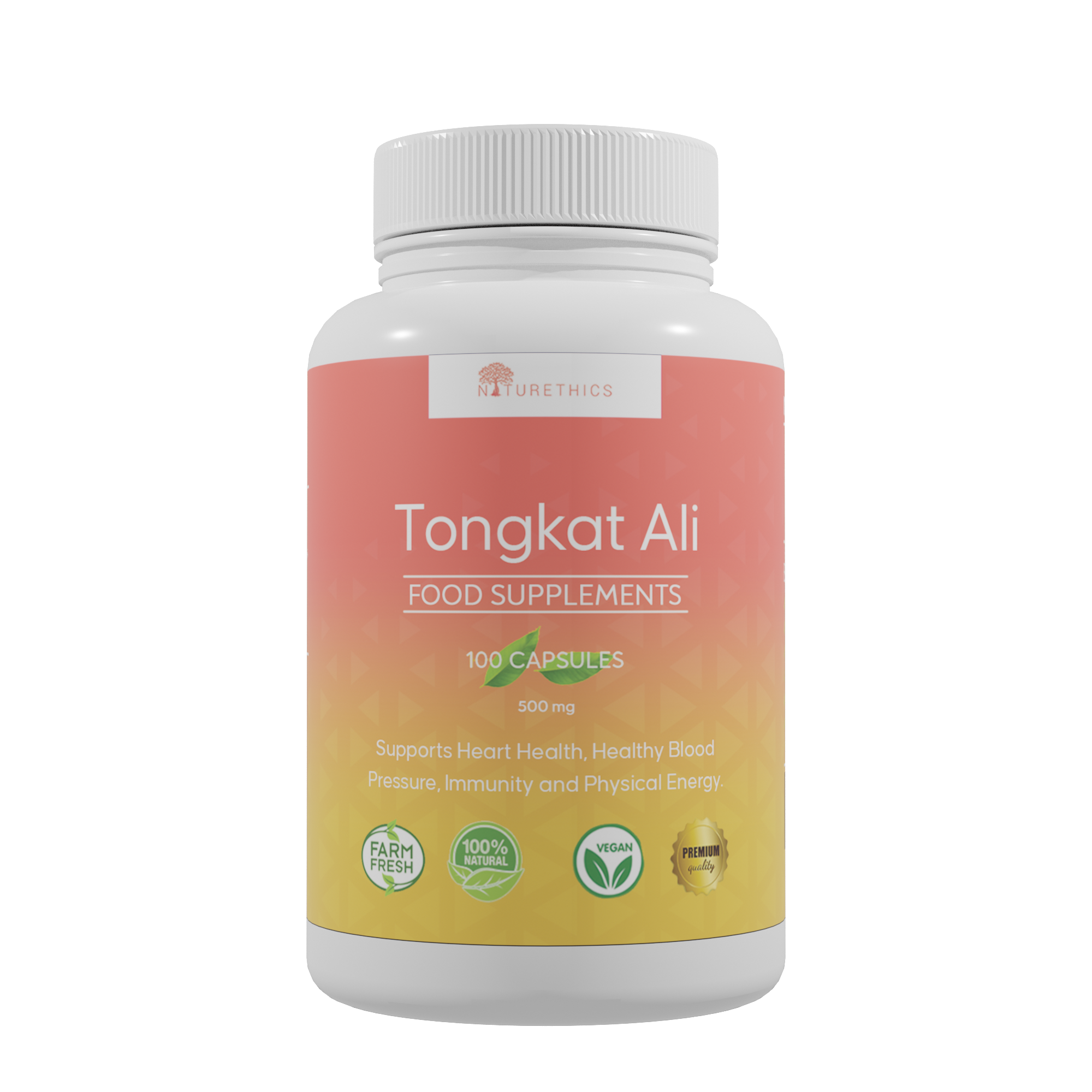 Naturethics Tongkat Ali Food Supplement 100 Capsules 500mg (Supports