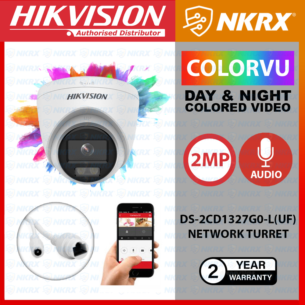 Hikvision Ds 2cd1327g0 Luf 2mp Colorvu Lite Fixed Turret Network Camera