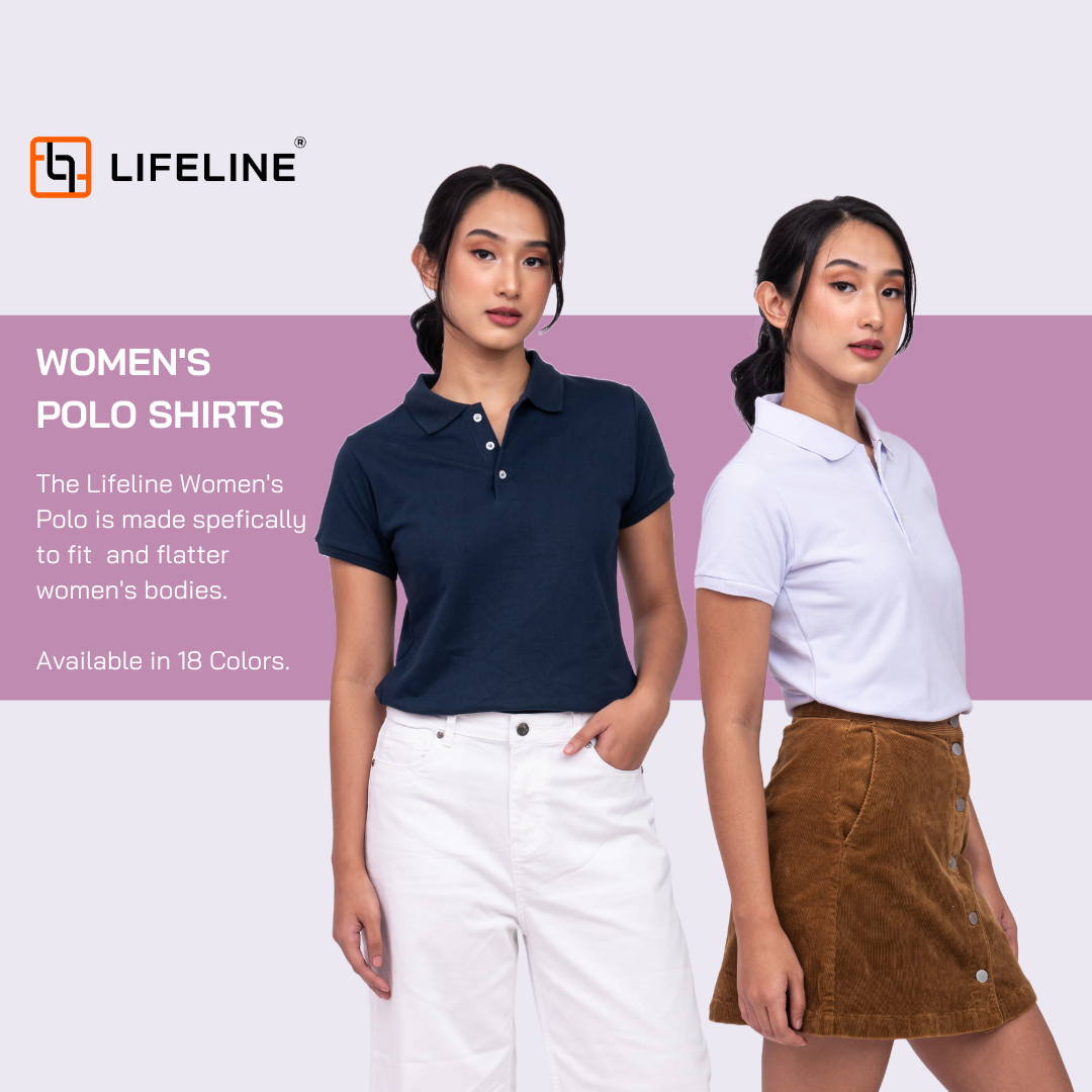 Lifeline Women s Polo Shirt White Blue Ice Aqua Royal Blue Aqua Navy Violet Heather Black Berry Red Pink Fuchsia Mocca Khaki Choco Brown Gold Yellow Emerald Moss Green Lazada PH