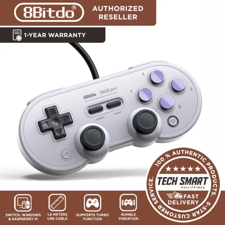 8bitdo Sn30 Pro Wired Controller With Classic Joystick Gamepad For Pc Android Windows Macos Steam And Nintendo Switch Lazada Ph