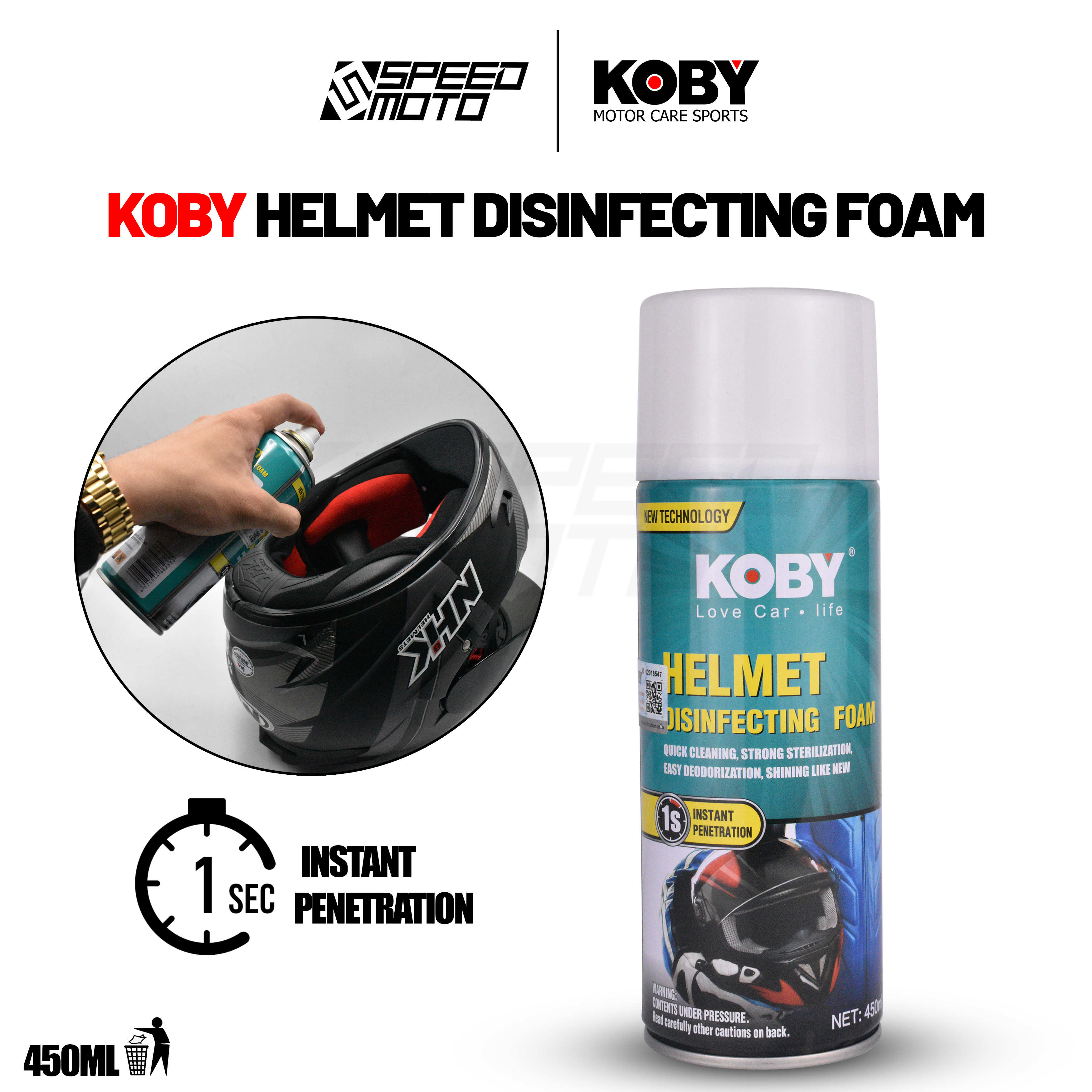 KOBY HELMET DISINFECTING SPRAY FOAM 450ml Lazada PH
