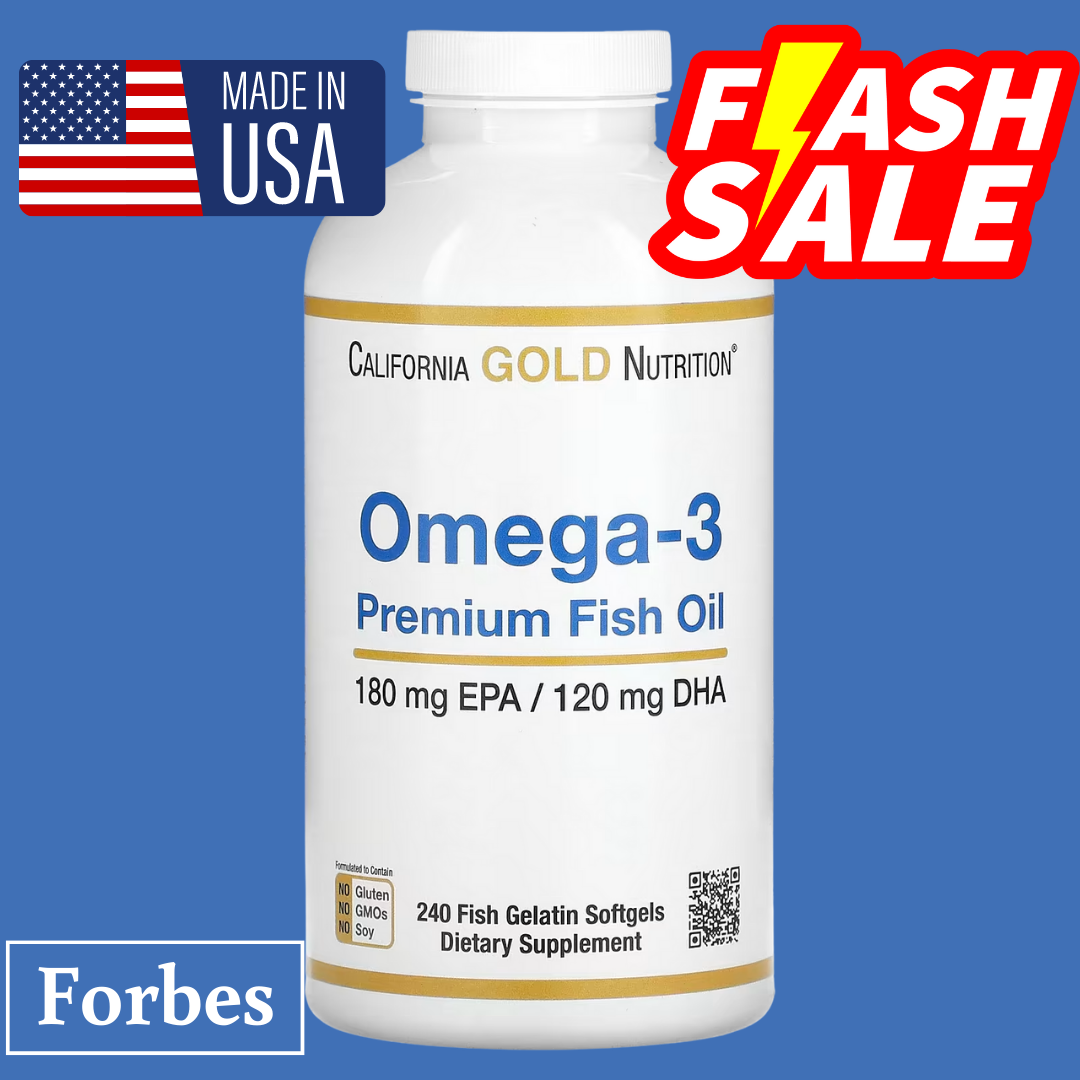 Omega-3, Premium Fish Oil, 240 Fish Gelatin Softgels