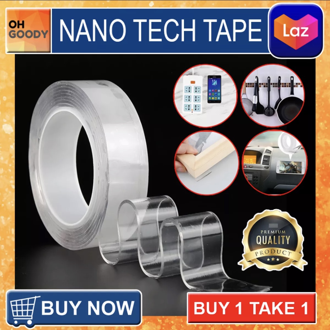 wall safe transparent tape