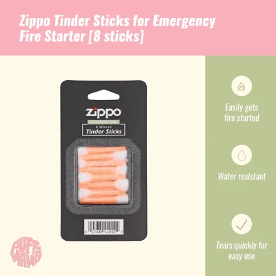 Zippo Tinder Sticks for Emergency Fire Starter [8 sticks]