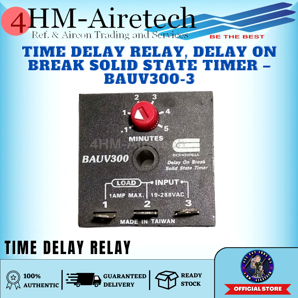 FOURHM Time Delay Relay, Delay on Break Solid State Timer BAUV3003