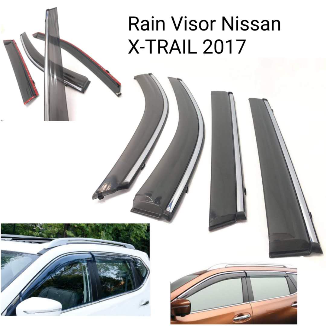 CPO.PH CAR WINDOW RAIN VISOR NISSAN XTRAIL 2017 WITH CHROME TRIM SMOKE