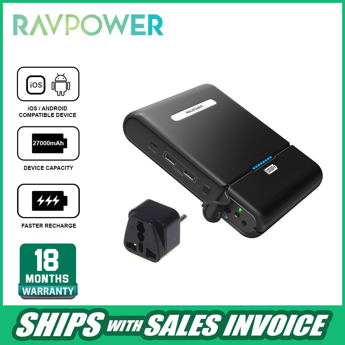 ravpower 30000mah ac power bank