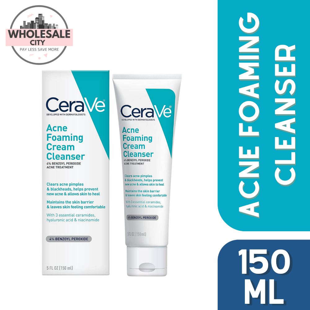 Cerave Acne Foaming Cream Cleanser 4 BENZOYL PEROXIDE ACNE TREATMENT