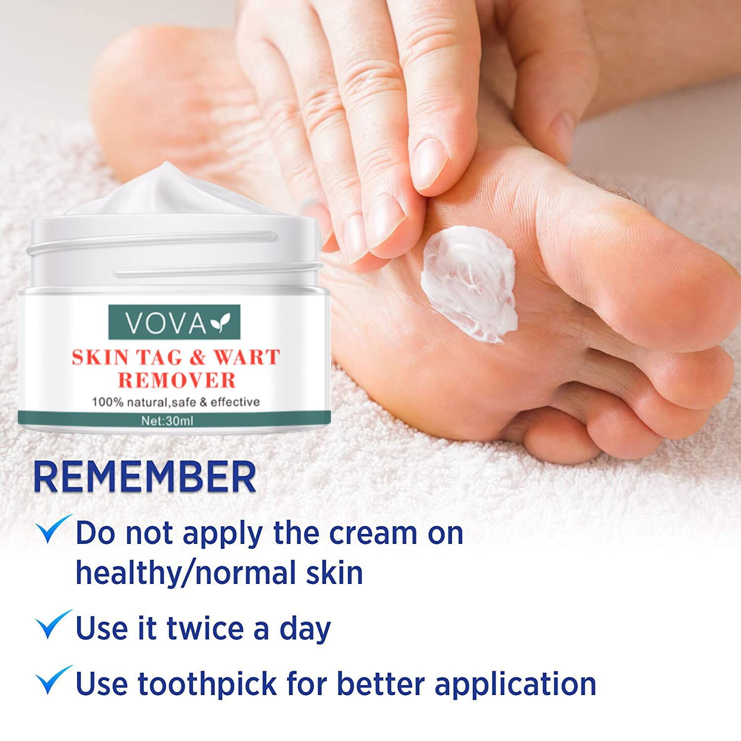 VOVA Skin Tag Warts Remove Cream Antibacterial Ointment Herbal Wart