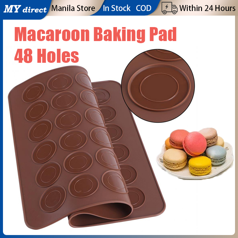 FAGINEY 48-Capacity Silicone Macaron Macaroon Mat Fondant Oven Baking Mat  DIY Sheet Cake Molds(dispenser not included) 