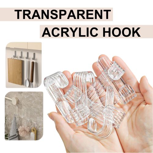 Zeal Transform your house with our nail-free J-shape hangers Acrylic Wall  Hook transparent, waterproof plastic, towels and keys. durable long-lasting  use heavy duty kitchen rack adhesive organizer cement wall tiles curtain  frame
