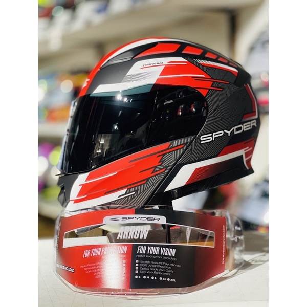 SPYDER ARROW GD S9 Modular Dual Visor Helmet Free Clear Visor