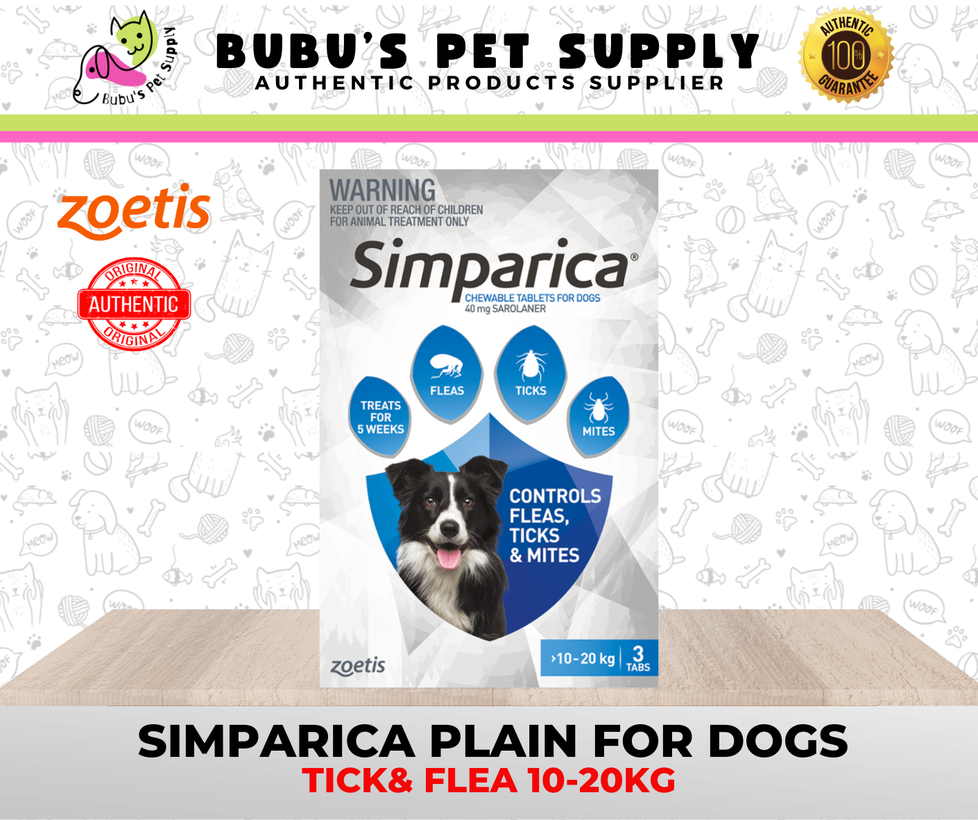 Simparica PLAIN Anti Tick Anti Flea Anti-Mites Simparica For