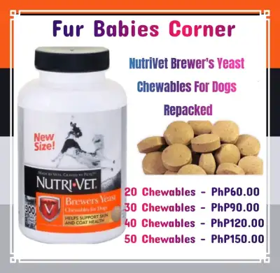 Nutrivet Brewers Yeast (Repacked Chewable Tablets) For Healthy Skin and Coat of Puppies and Adult Dogs