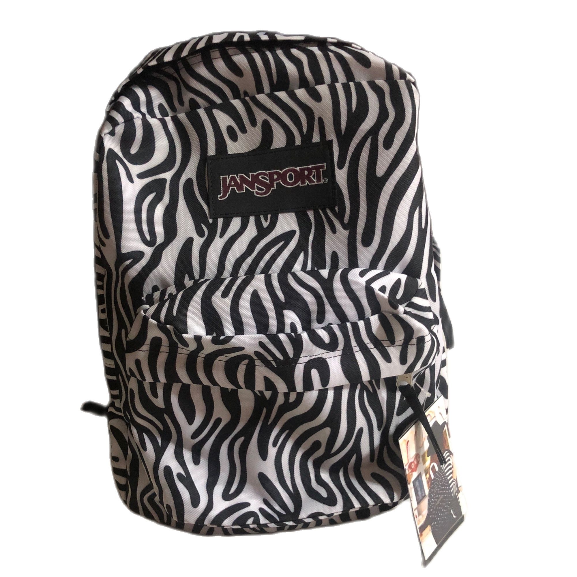 Jansport Superbreak Backpack ZEBRA DESIGN (Black and White Color) 1