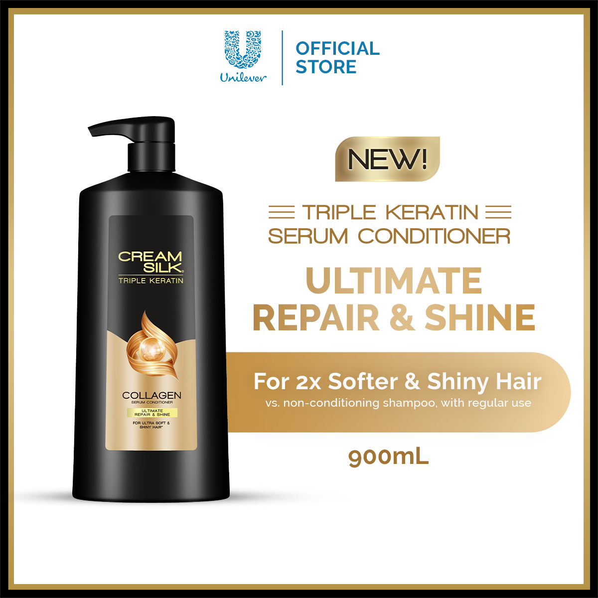 Cream Silk Triple Keratin Serum Conditioner Ultimate Repair