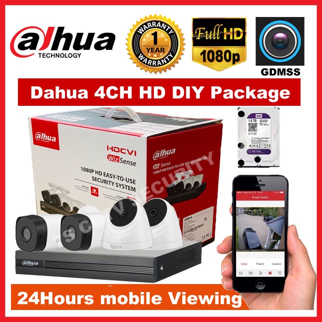 Dahua Camera Kit Full Color (KIT/XVR1B04I/4HFW1209CALED) mail