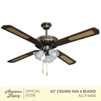 American Legacy 52 Ceiling Fan 4 Blades 3 Lights Rattan Design