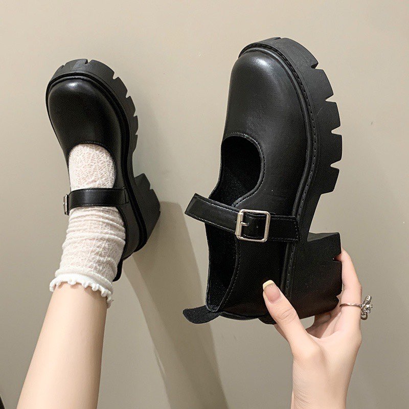 Mostwear Classic Fashion Lolita/JK Black Thick Bottom Shoes Casual ...