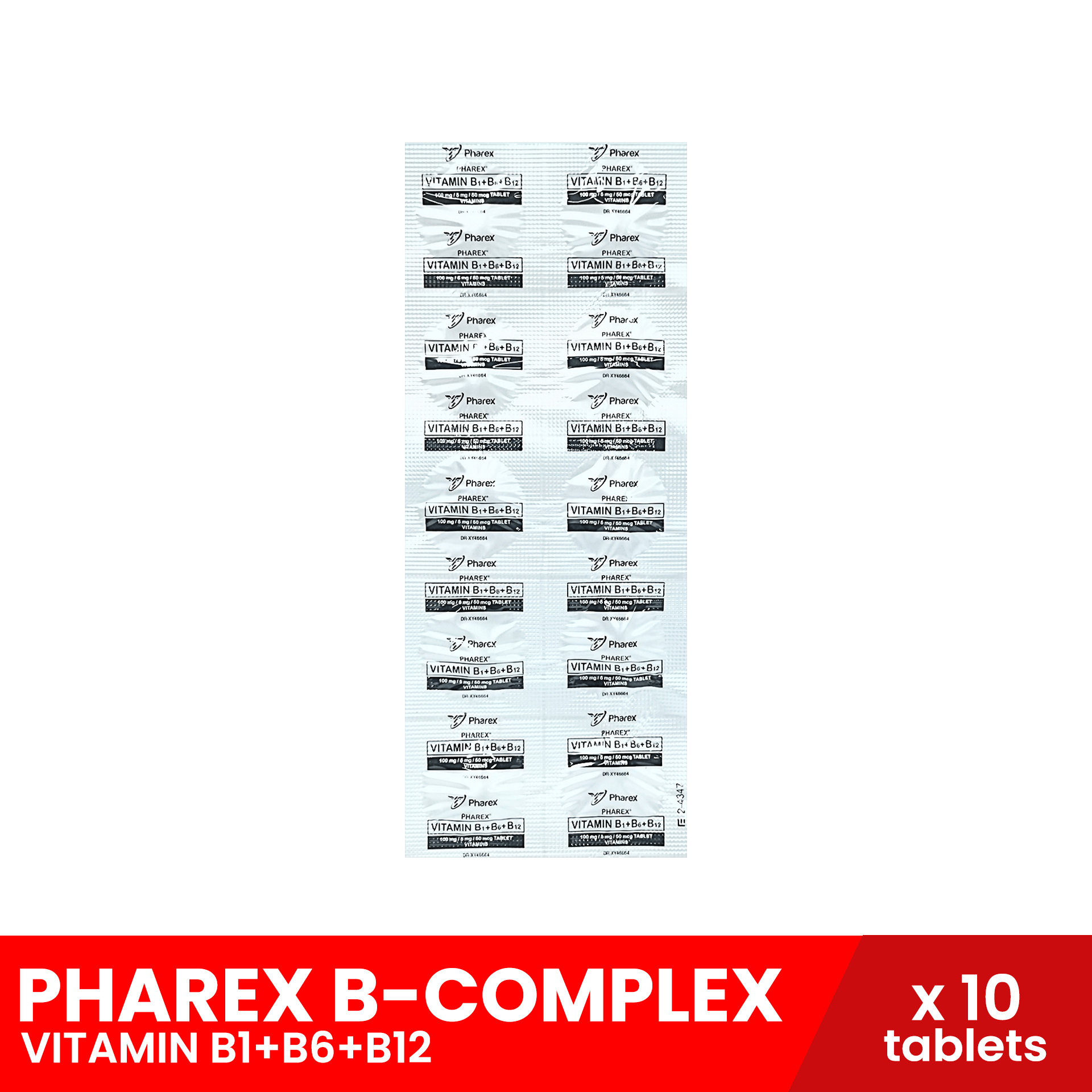 PHAREX Vitamin B1+B6+B12 100mg/5mg/50mcg x 10 tablets (Nerve