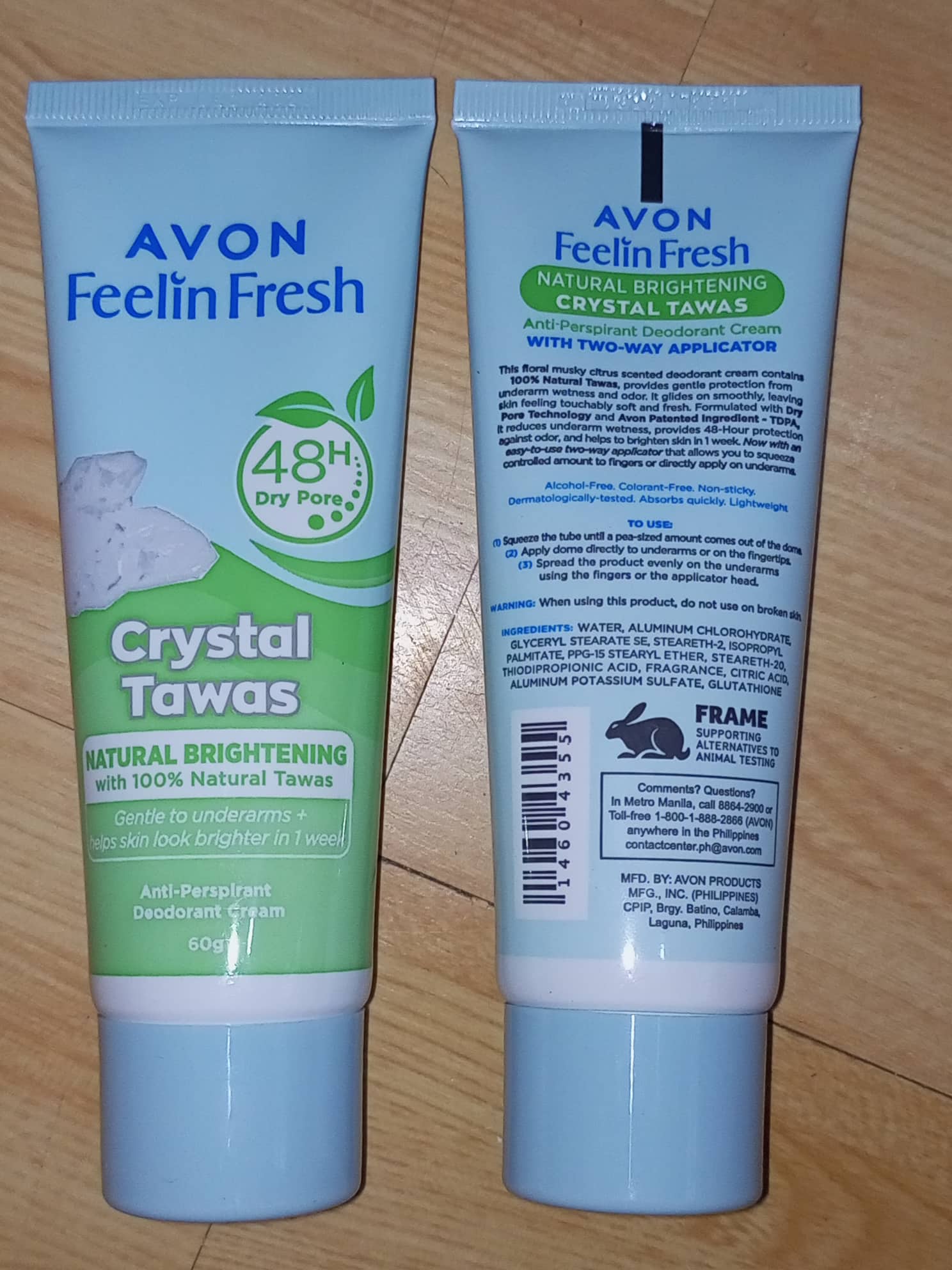 Feelin Fresh Crystal Tawas Deodorant "CREAM" Avon 60 grams "1 Piece