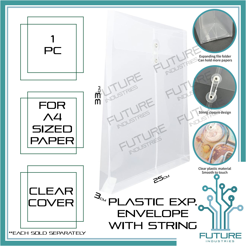 Plastic Expandable Envelope With String Vertical Heavy Duty Envelope