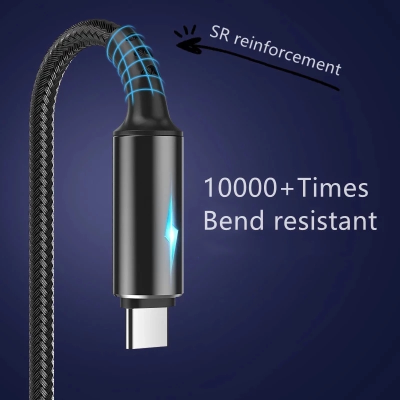 Dây Dữ Liệu Micro Sạc Nhanh Micro Type-C Cáp USB 5A LED Cho Huawei Samsung Xiaomi Android Phụ Kiện Điện Thoại Di Động Các Loại Cáp Sạc