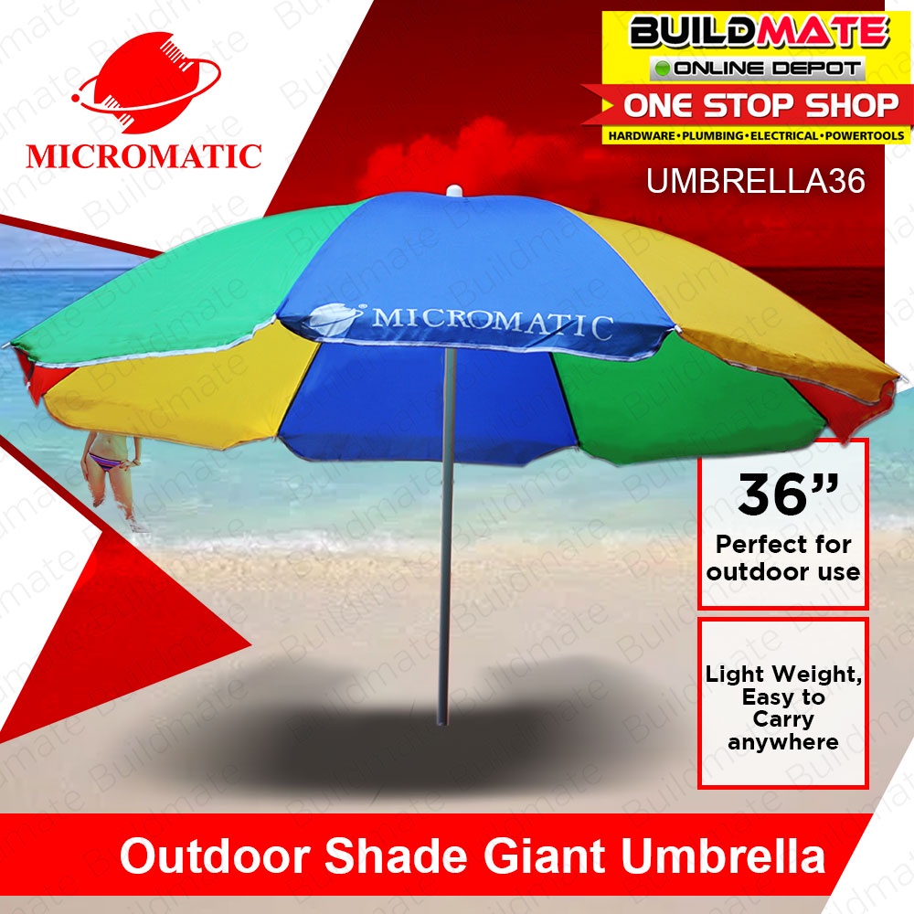 MICROMATIC Outdoor Shade Giant Big Umbrella Parasol 36" Inch 45" Inch