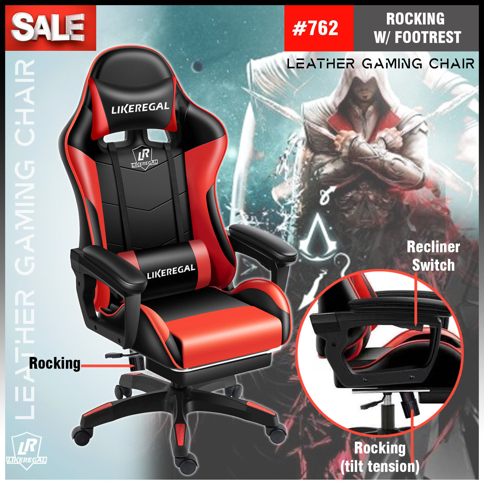 Chair Reclining Likeregal Gaming Chair With Footrest GAMING