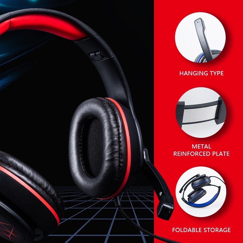 Headset wired gaming headset with headset stereo 3.5mm microphone