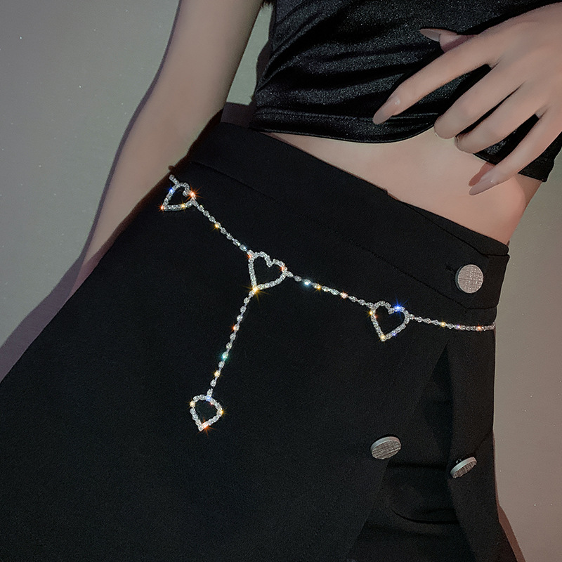 Rhinestone Body Chain Jewelry Dress, Body Chain Crystal Skirt