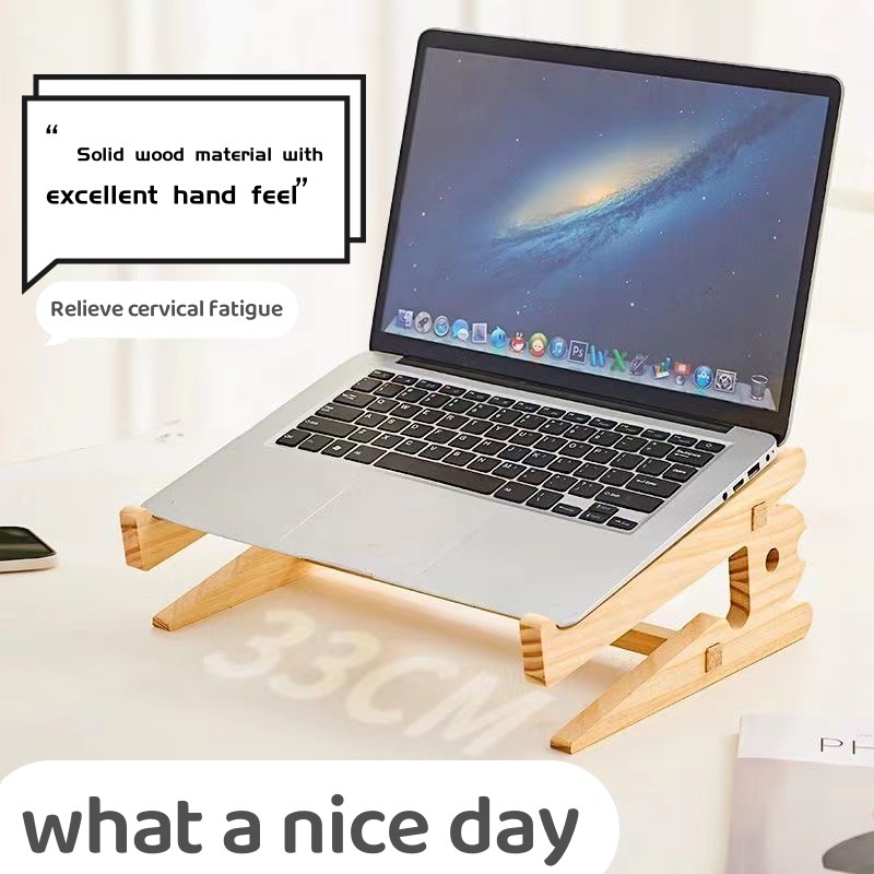 Wood Laptop Stand Increased Height Stand for Macbook any model 13